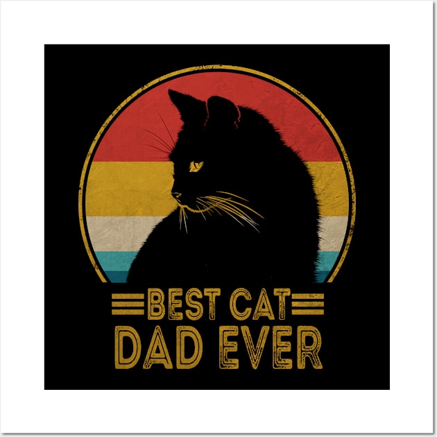 Best Cat Dad Ever Vintage Wall Art by Gtrx20